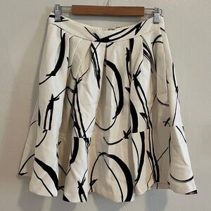 Banana Republic Black and White A-Line Midi Skirt, Size 8